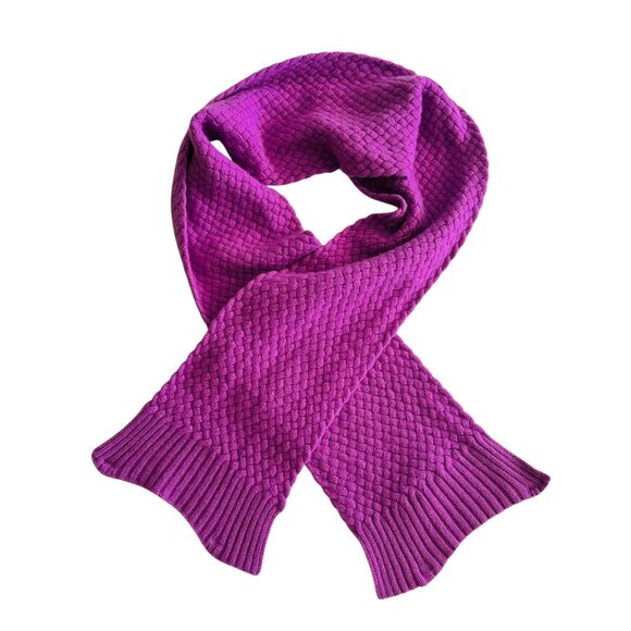Boden Women's Pink Basket Weave Wool Angora Scarf 8 in x 69 in - Picture 2 of 5